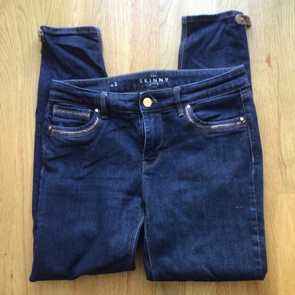Denim - WHBM Skinny Ankle Buckle Accent Darkwash Jeans sz 2